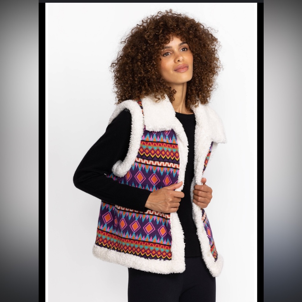 BNWT Johnny Was Yuya Sherpa and Alpaca Vest